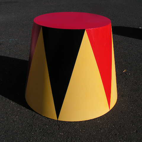 PLINTH, Circus - Red Black White/Yellow 65 Dia x 55cm H